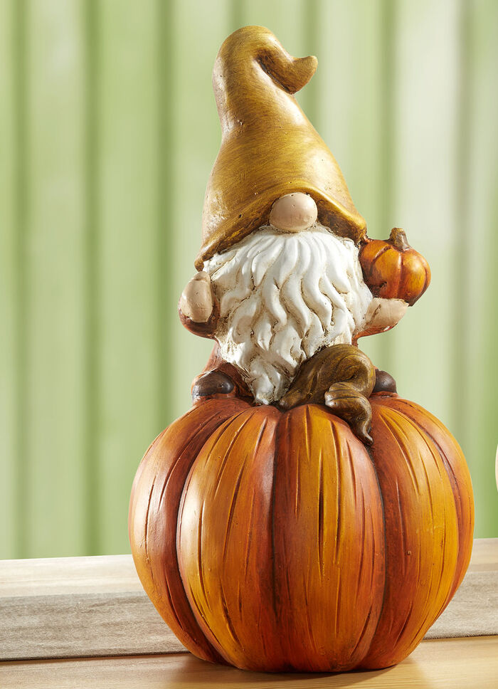 Kabouter op pompoen ORANJE