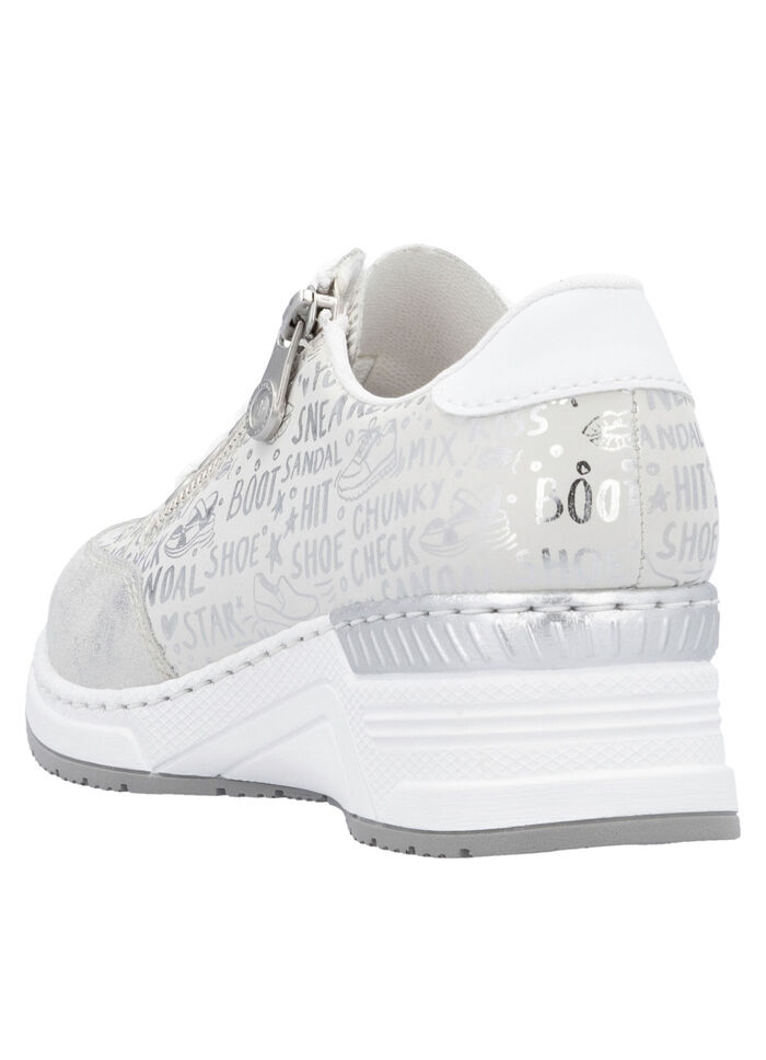 Rieker vetersneakers gemaakt van bedrukt synthetisch materiaal LICHTGRIJS-ZILVER