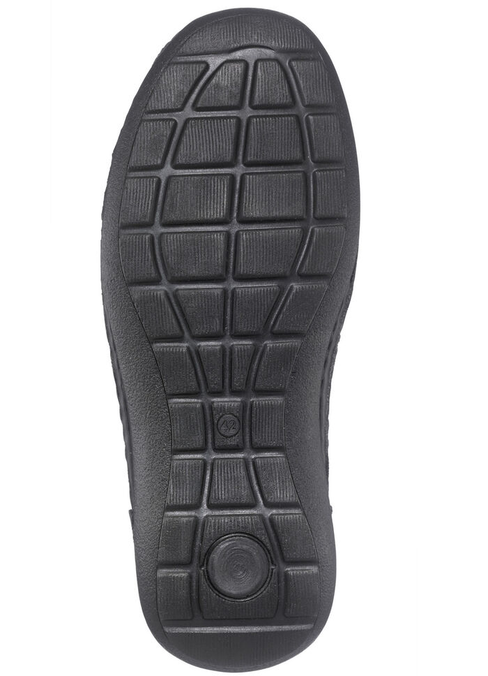 Slippers van generfd nappaleer ZWART