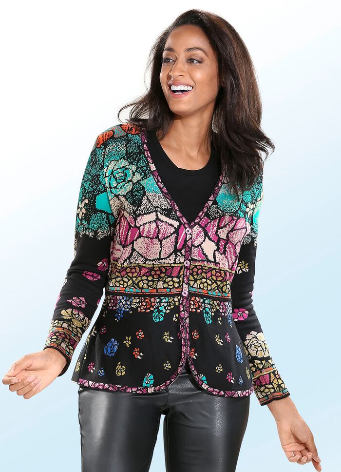 Cardigan met opgelegde print 