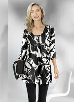 Opvallend lang shirt met 3/4-mouwen 