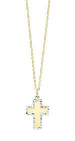 Geweldige tweekleurige kruishanger met ankerketting 