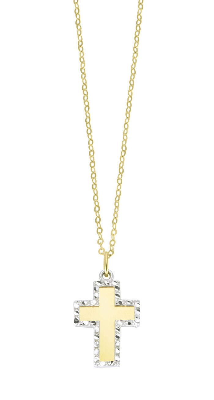 Geweldige tweekleurige kruishanger met ankerketting 