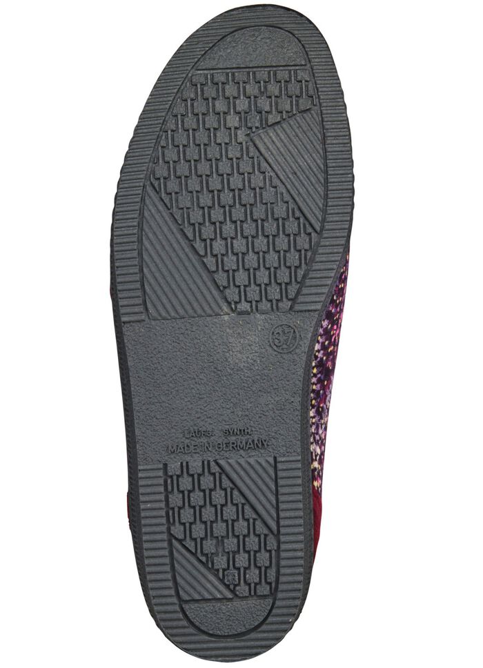 Klassieke damespantoffels, breedte H, met klittenbandsluiting BORDEAUX-MEERKLEURIG