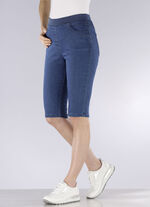 Bermudashort met jersey tailleband JEANSBLAUW