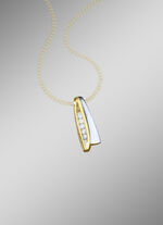 Tweekleurige kettinghanger met synth. zirkonia 