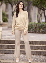 Broek met gestikte bies 