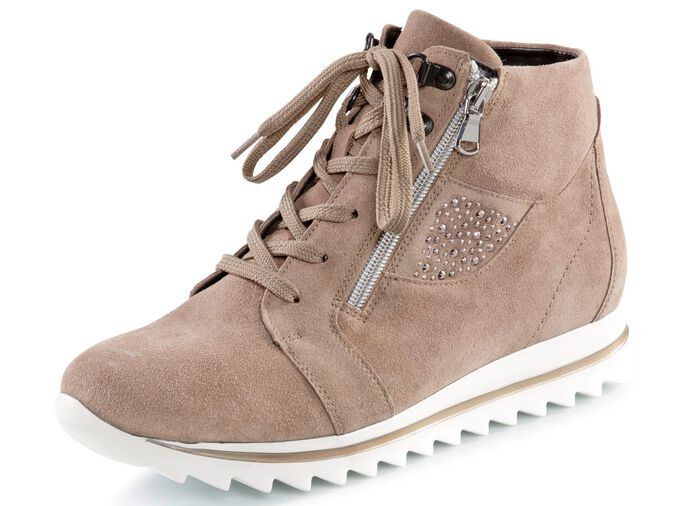 Waldl&auml;ufer veterlaarsje met glittersteentjes aan de zijkant ZANDBEIGE