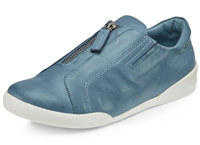 Andrea Conti pantoffels met praktische ritssluiting BLAUW