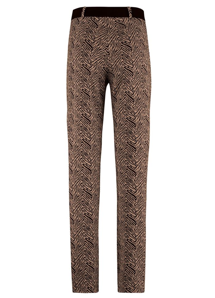 Broek met trendy dierenhuiddessin 