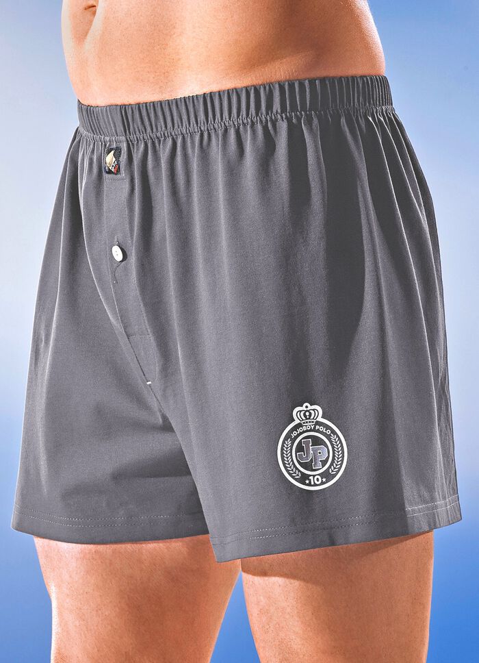 Vier-pack boxershorts, effen met opdruk 