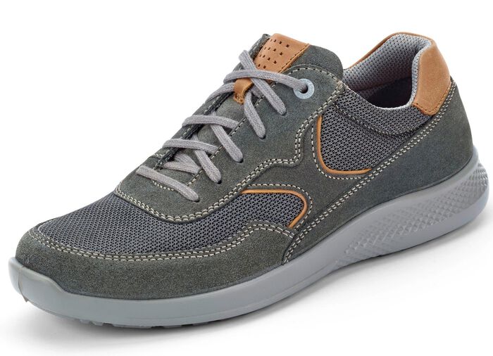 GINO GALANTE, sportieve heren veterschoen, breedte K, met uitneembaar voetbed STEENGRIJS