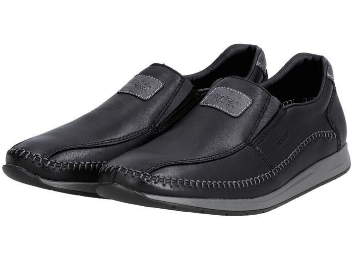 Rieker pantoffels gemaakt van nappaleer ZWART