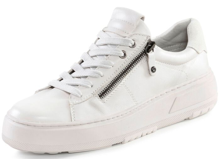 ELENA EDEN veterschoen met velours afwerking NATUURWIT