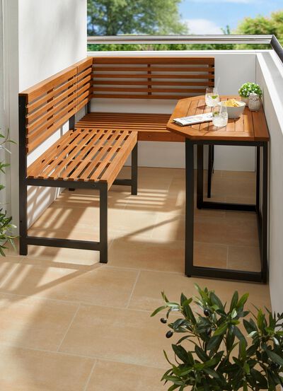 Balkonhoekset, hout/aluminium 