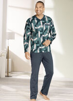 V-hals pyjama met borstzakje 