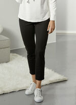 Zwarte broek met elastische tailleband rondom 