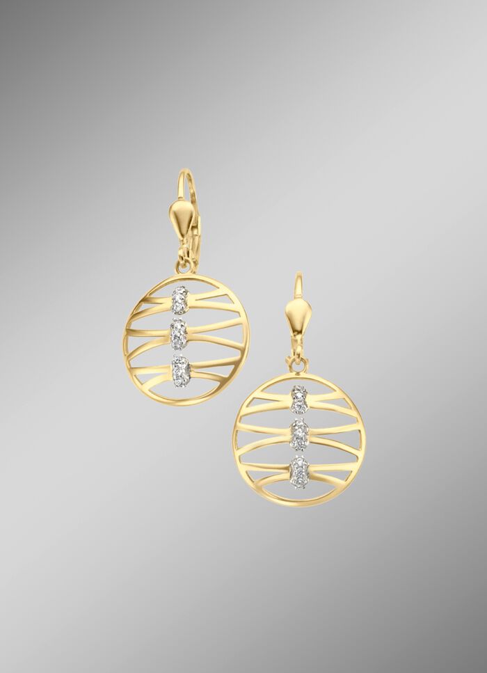 Filigraan oorbellen met kunststof. zirkonia 