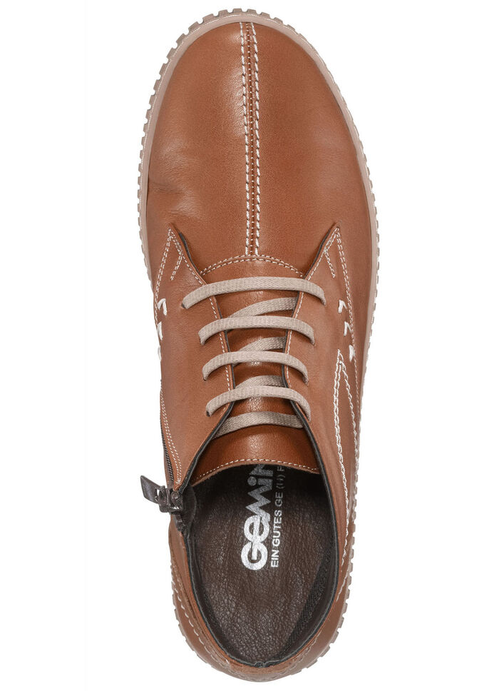 Gemini veterlaarsje met decoratieve stiksels COGNAC