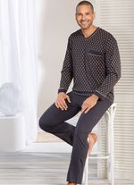 V-hals pyjama met open manchetten 