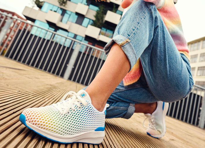 Rieker sneakers met regenboog kleurverloop WIT-MULTICOLOR