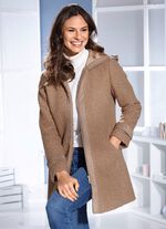 Lange jas met vaste capuchon 