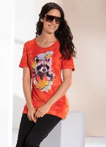 Slim shirt met briljante kleuren inkjetprint ORANJE BATIK