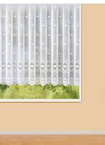 Bloemenvenstervitrage met universele railband 