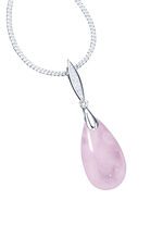 Kettinghanger met schakelketting en echte rozenkwarts 