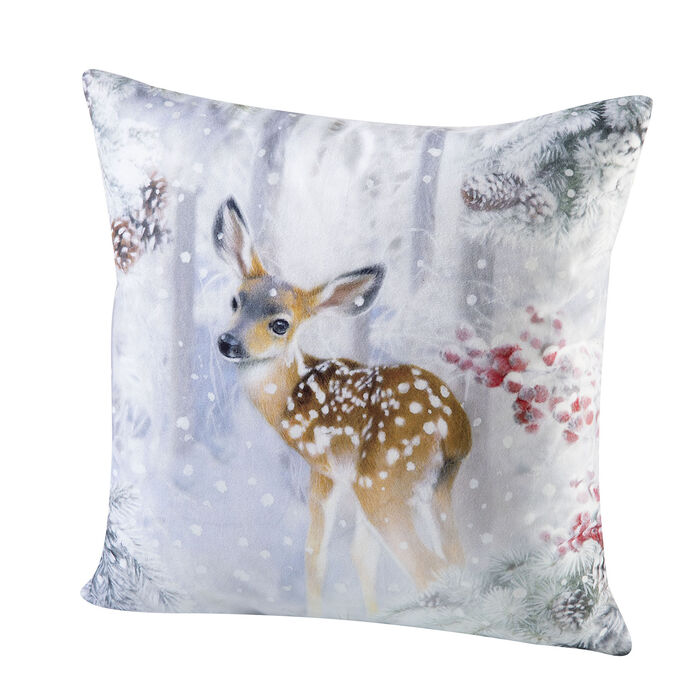 Fluweelzachte kussenslopen met ritssluiting ECRU-MULTICOLOR