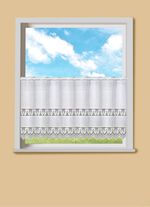 Klein raamgordijn met gekarteld uiteinde en stangdoorgang 