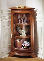 Hoekvitrine, klein, 1 deur NOTENBOOM