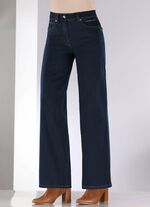 Jeans met subtiele strassversiering 