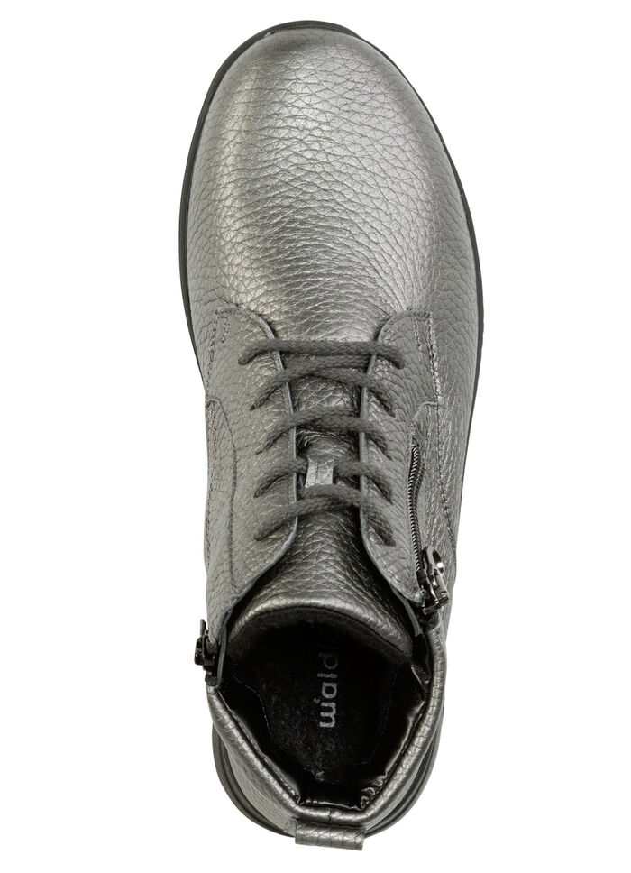 Waldläufer, comfortabele dames enkellaarsjes, winterschoenen, breedte H, gemaakt van hertenleer OUD ZILVER