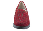 Waldläufer mocassinpantoffels met glitterapplicaties ROBIJNROOD