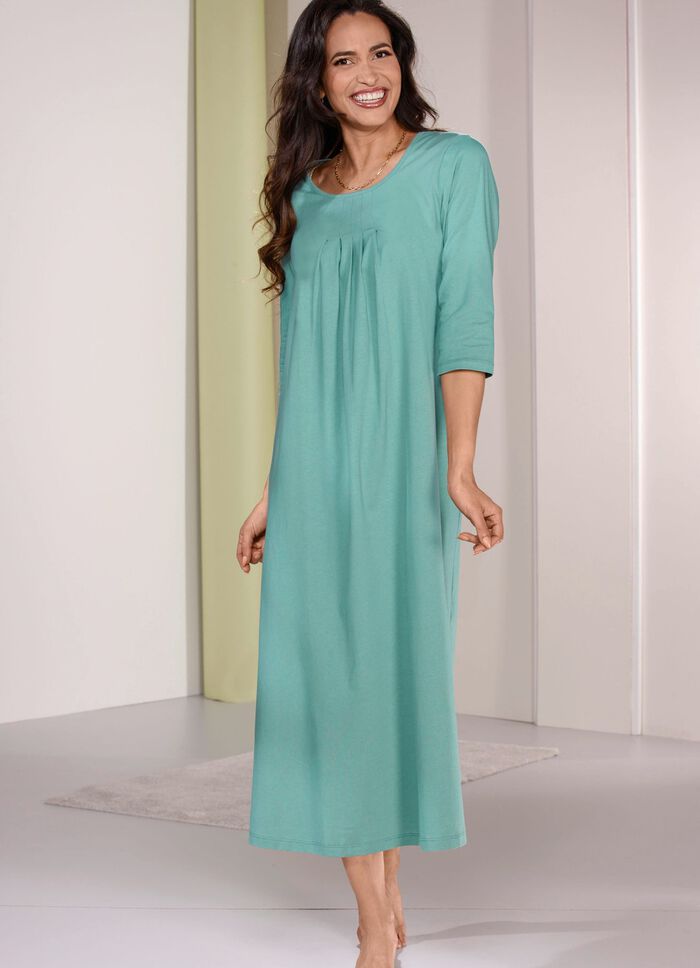 Nachthemd met plooien en enkellengte 