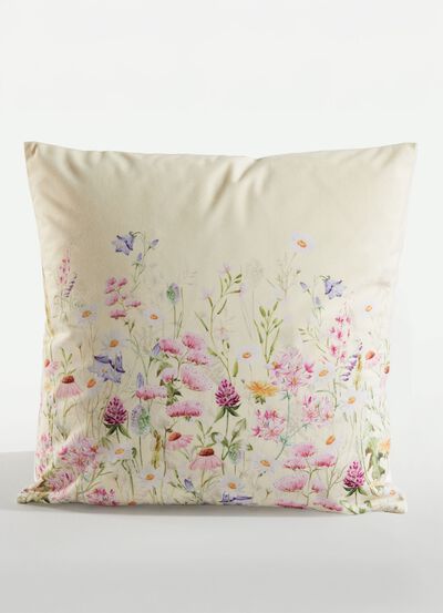 Kussensloop met bloemenmotief en rits 