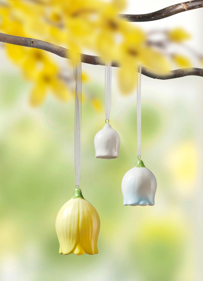 Bloemenbellen, set van 3, gemaakt van keramiek 