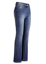 Jeans met licht uitlopende pijpen DONKERBLAUW