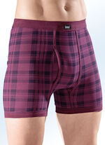 Set van vier onderbroeken van fijne rib, met gulp en ruitpatroon 