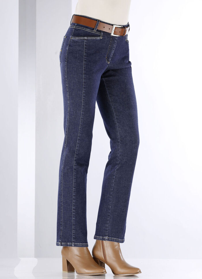 Jeans met 4 zakken DONKERBLAUW