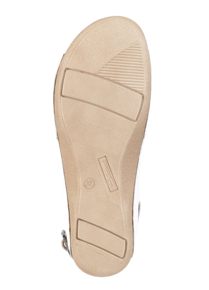 Sandaal van rundnappaleer met verstelbare hielband WITBRONS