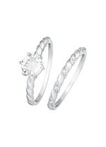 2-delige ringset met synth. zirkonia 