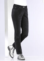 Fluweelzachte broek in 5-pocketmodel ZWART