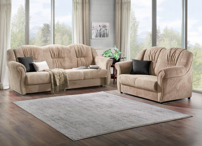 Gestoffeerd meubel met een veerkern die overal in de kamer geplaatst kan worden BEIGE