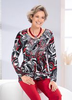 Shirt met ronde V-hals 