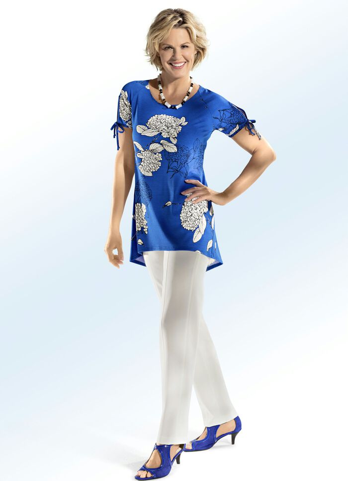 Broek met mooie biezenversiering ECRU