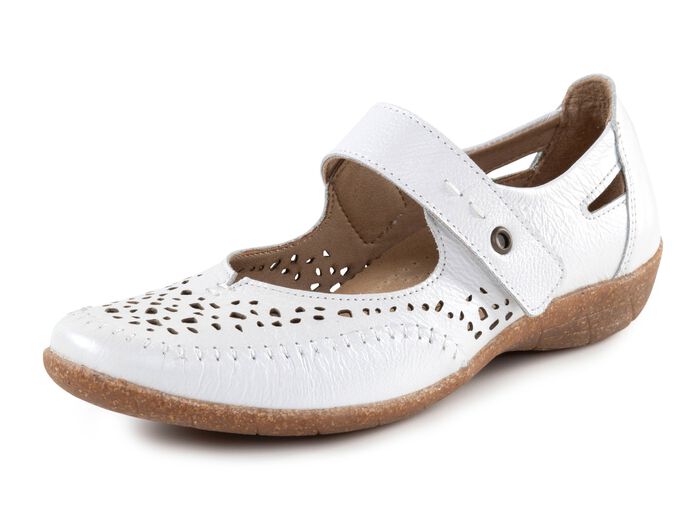 ELENA EDEN pantoffels van luchtig opengewerkt leer WIT