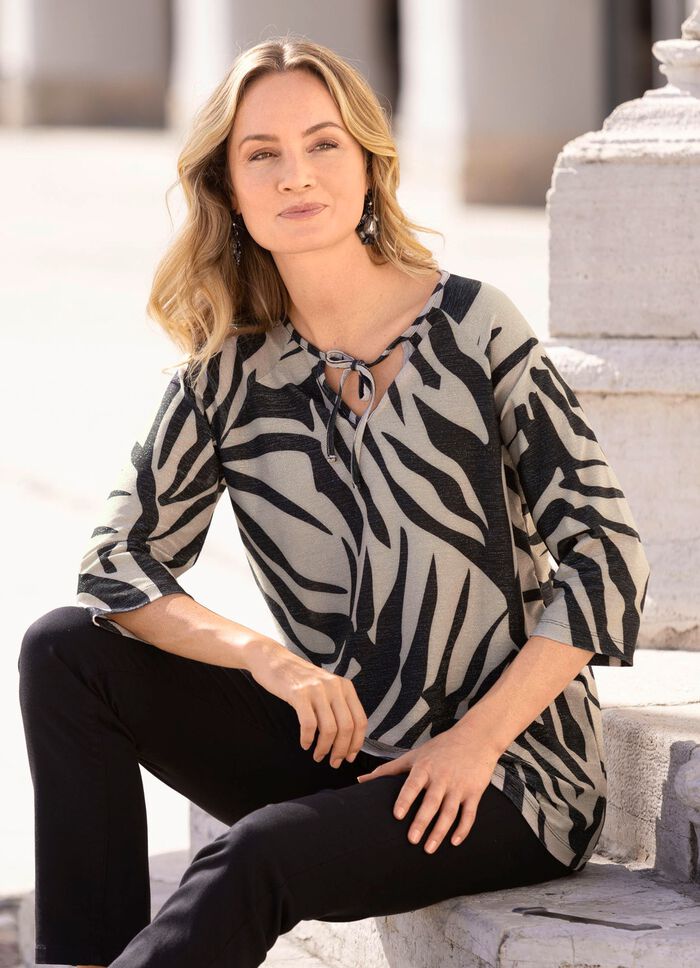 Shirt met zilverkleurig effectgaren 