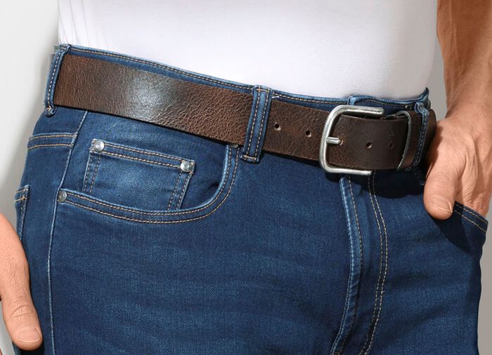 Klassieke heren leren riem, 4 cm breed DONKERBRUIN